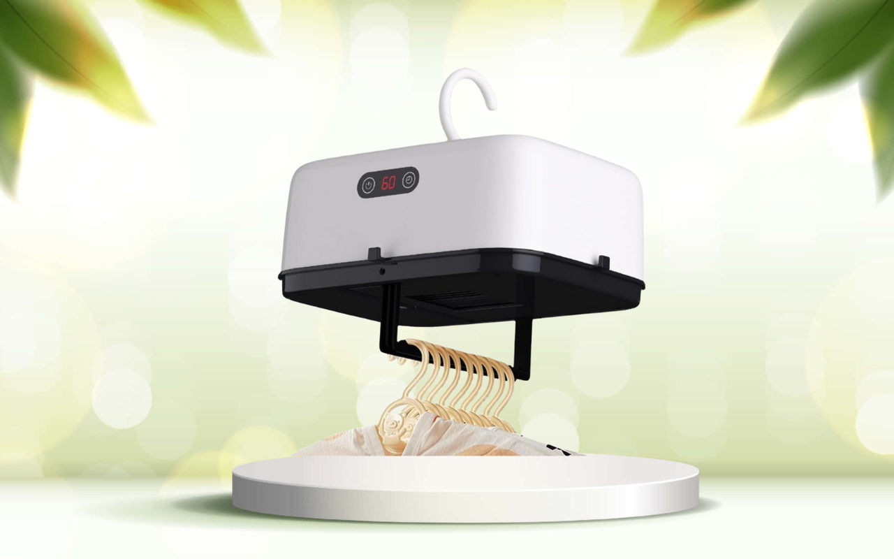 Asciugatrice portatile compatta: asciuga i tuoi capi ovunque, anche in poco spazio