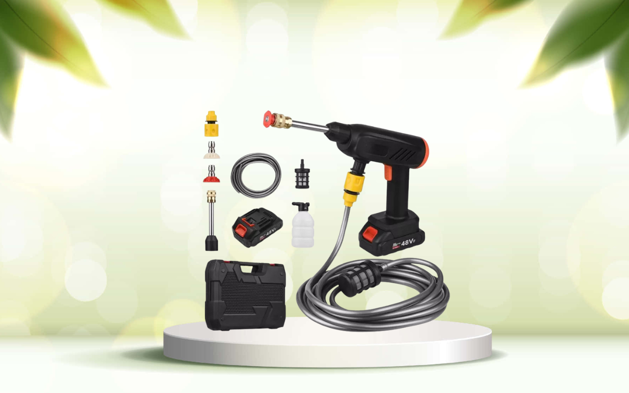 Scopri la pistola idropulitrice portatile: pulizia potente ovunque, senza limiti